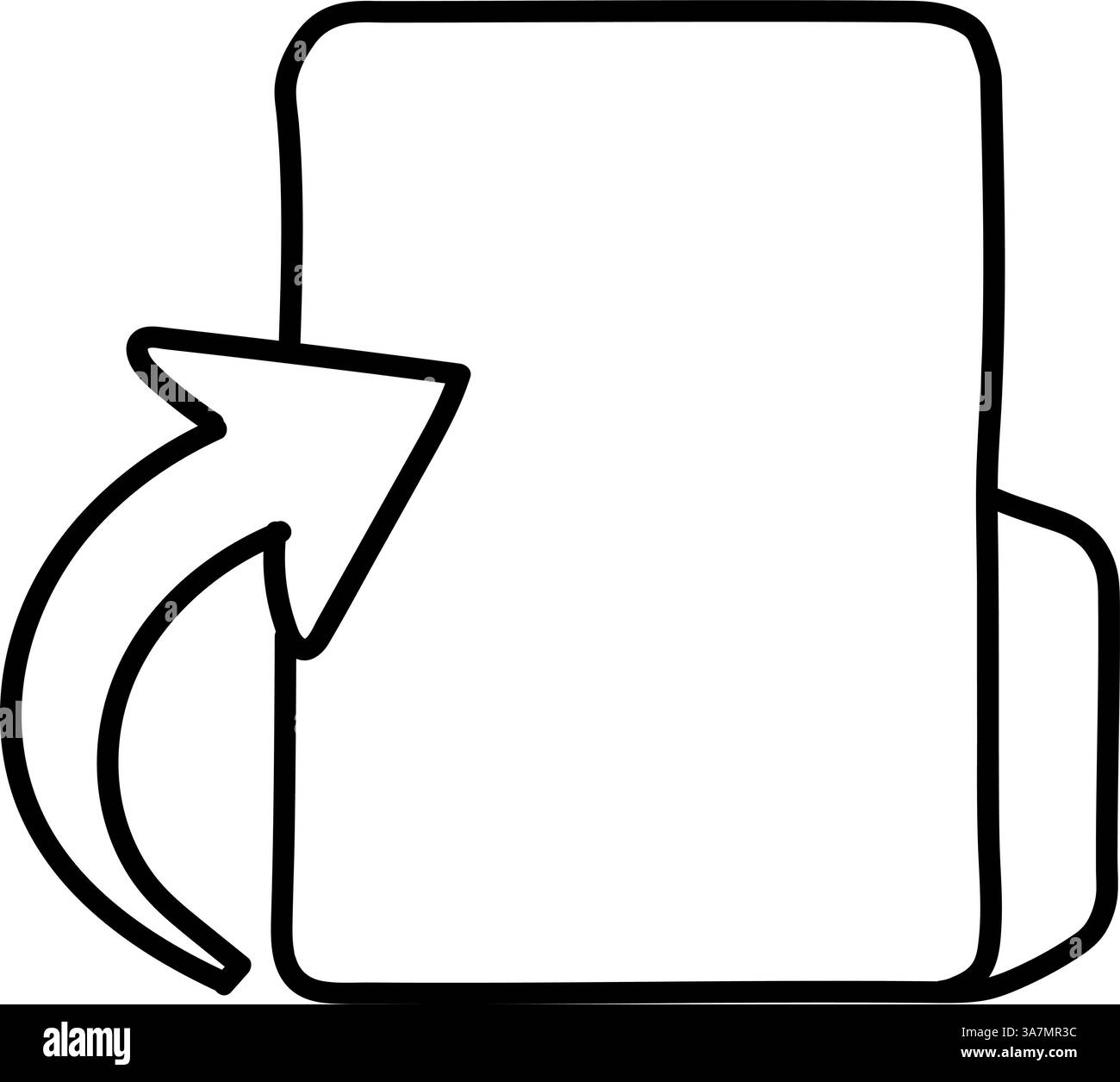 Upload folder icon. Hand drawn vector illustration. Editable line stroke. Stock Vector