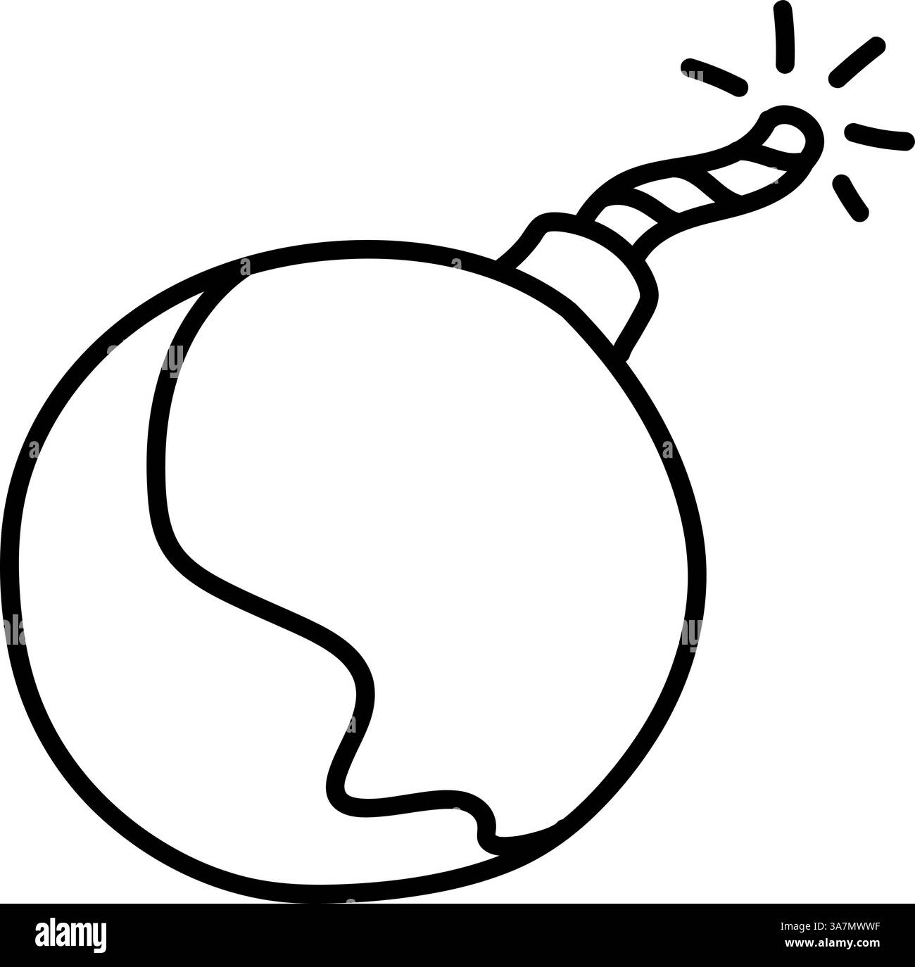 Explosive bomb icon. Hand drawn vector illustration. Editable line stroke. Stock Vector