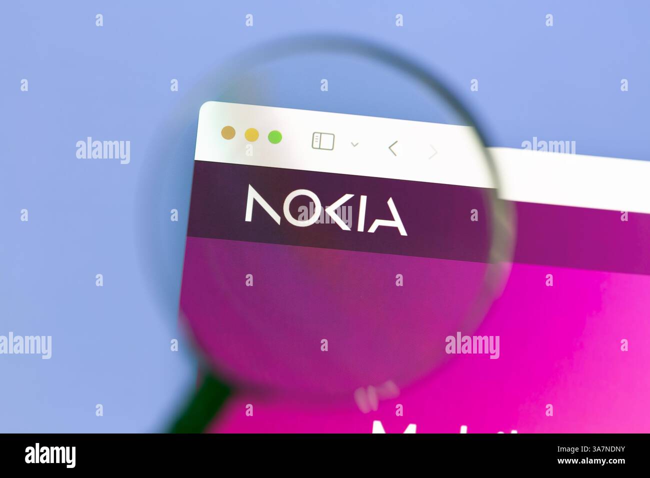 Ostersund, Sweden - Mars 12, 2025: Nokia  homepage. Stock Photo