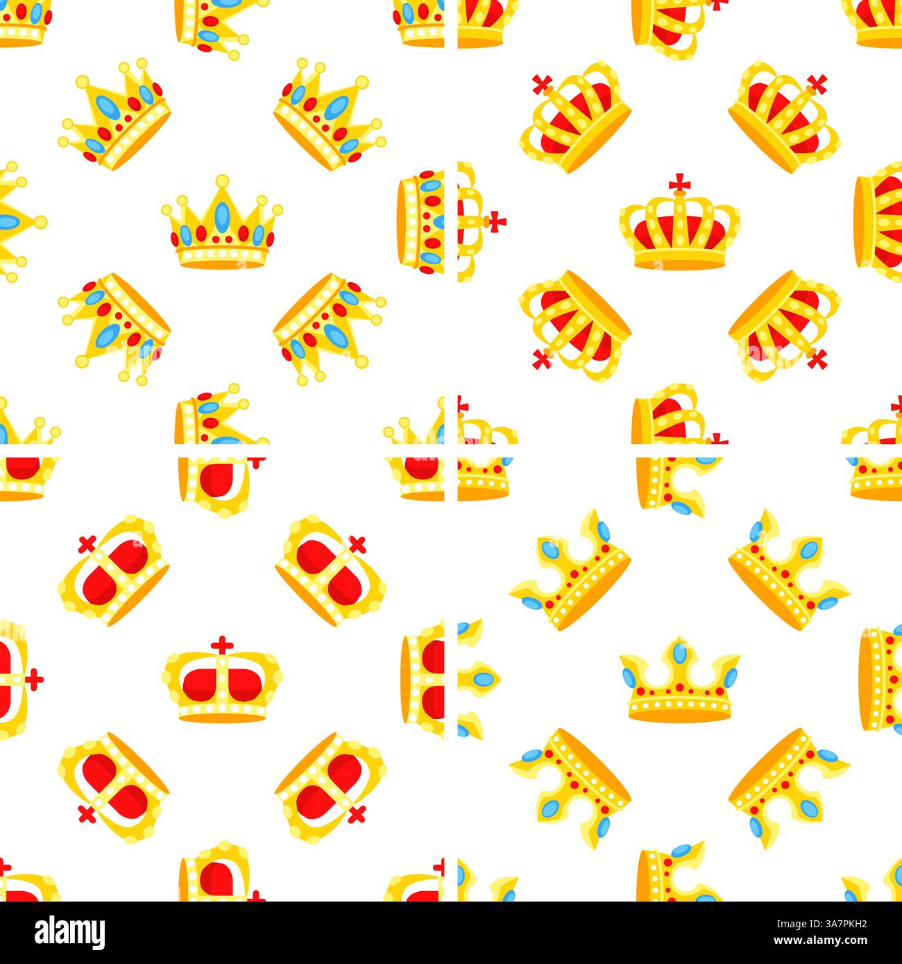 Golden royal crowns seamless pattern showing luxury and wealth Stock ...