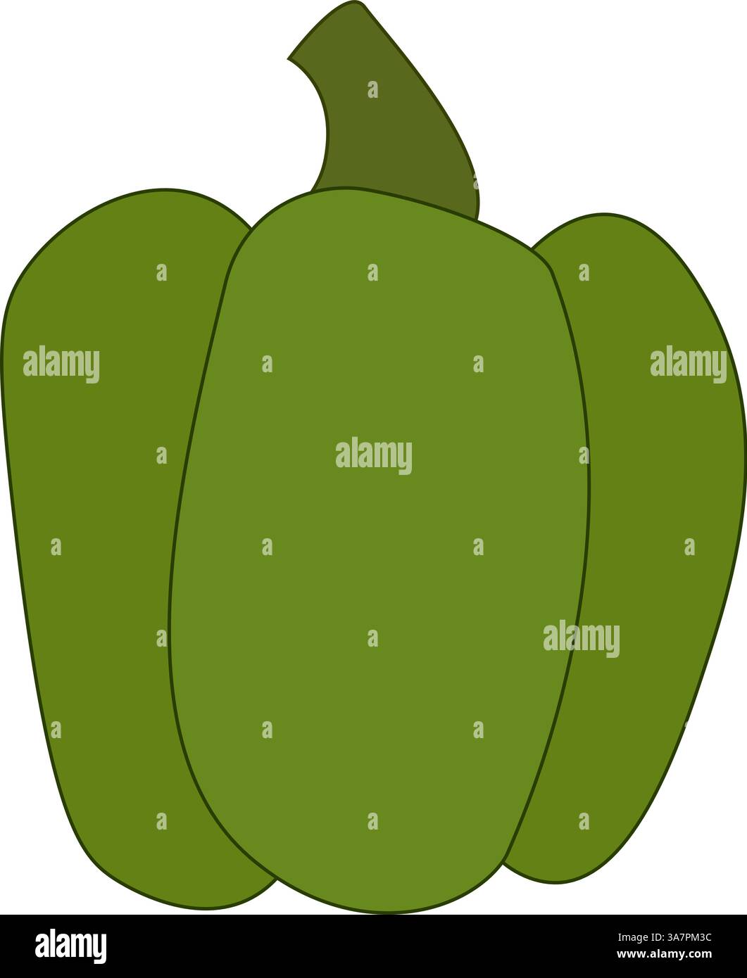 Vector illustration of green pepper on a white background. art for food ...
