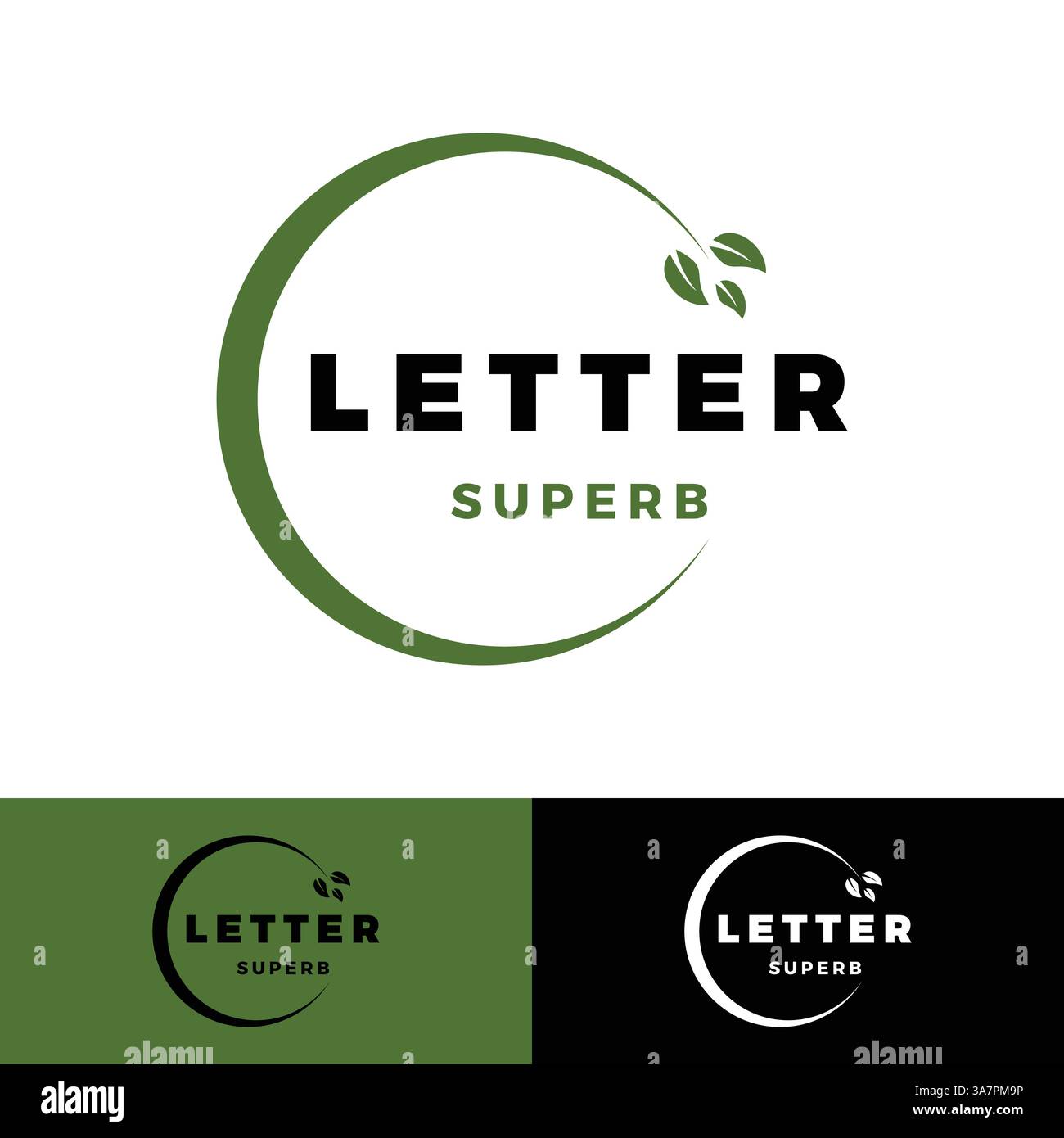 initial letter c leaf or circle leaf icon logo design template Stock Vector