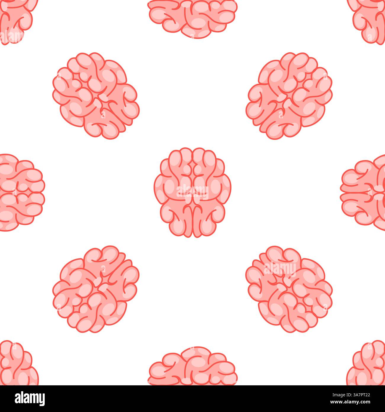 Seamless pattern with brains showing intelligence, creativity and imagination Stock Vector