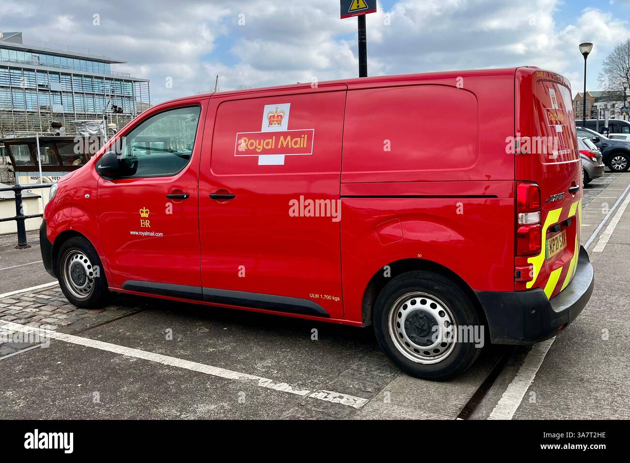 Royal Mail Van parked in Bristol Harbour. Bristol, England, United Kingdom. 26th March 2025. - Smartphone Captured Stock Image