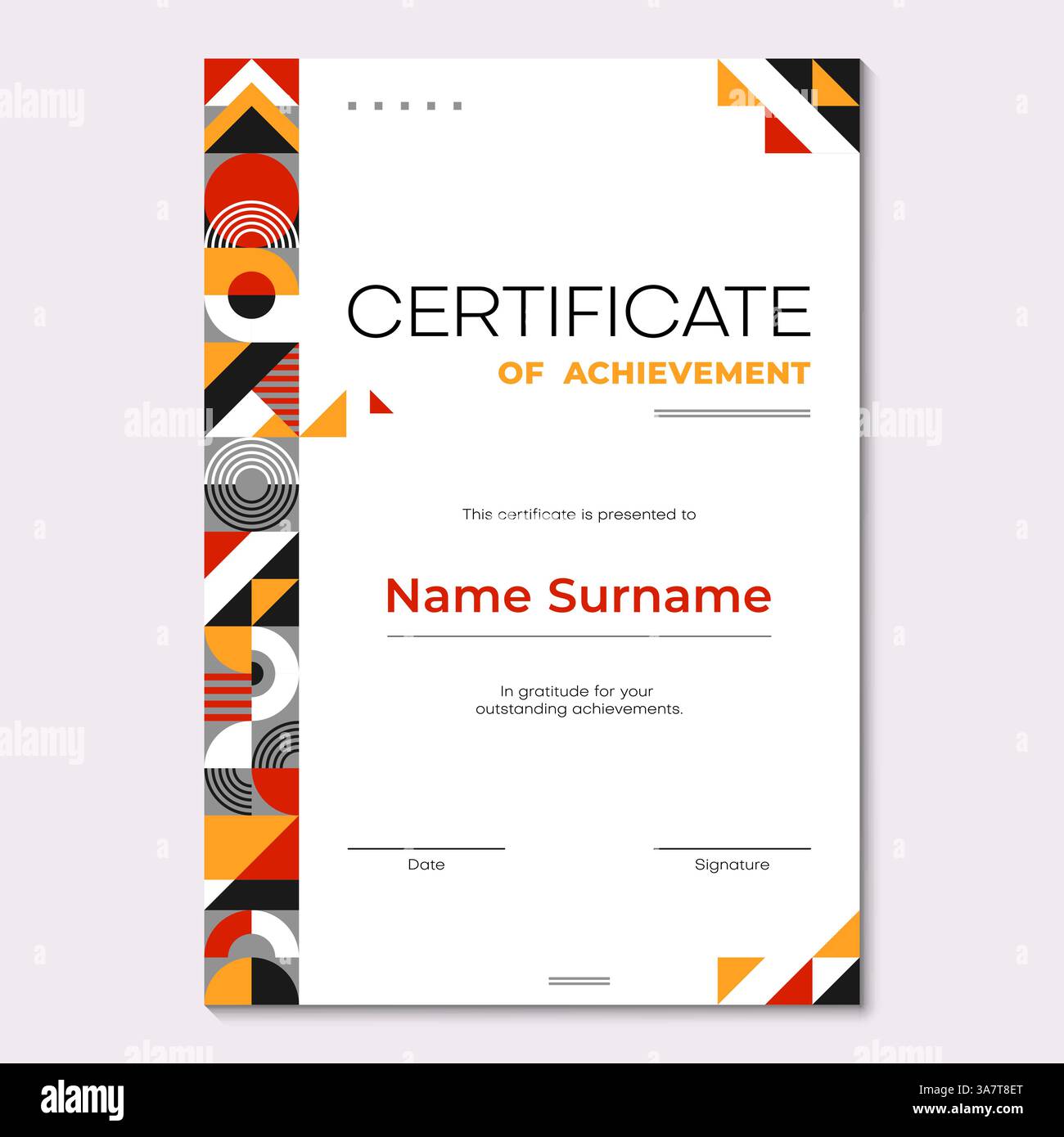 Business certificate template with geometric abstract pattern of vector ...