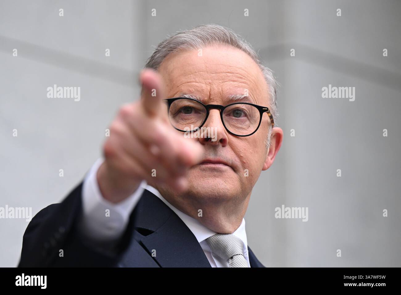 Canberra, Australia. 28th Mar, 2025. Australian Prime Minister Anthony Albanese speaks to the media during a press conference at Parliament House, Canberra, Friday, March 28, 2025. (AAP Image/Lukas Coch) NO ARCHIVING Credit: Australian Associated Press/Alamy Live News Stock Photo