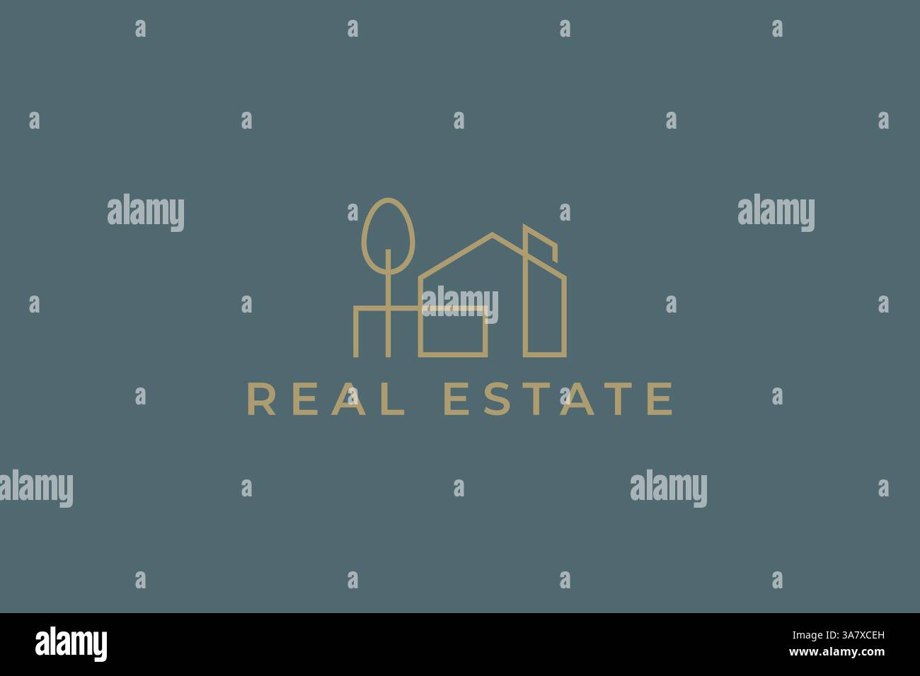 Real Estate Minimalist Logo Architectural Concept Modern Business Developer Property Stock Vector