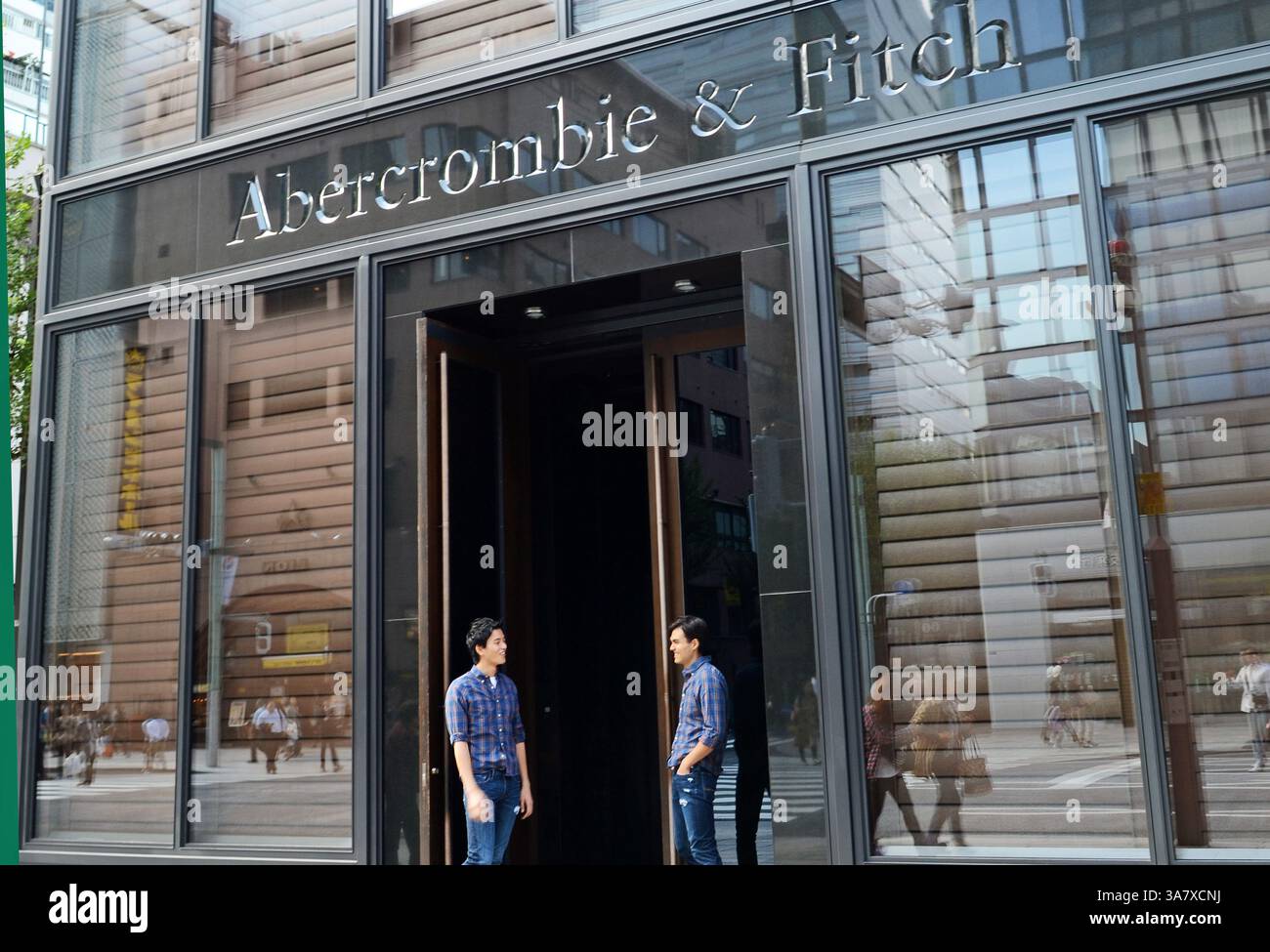 Abercrombie and fitch models in store hi-res stock