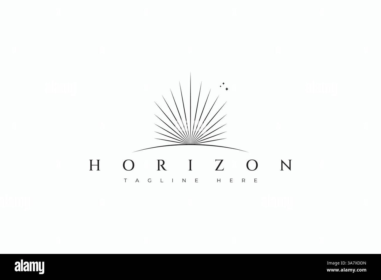 Light Sun Horizon Logo Morning Dawn Dusk Business Creative Property Real Estate Brand Identity Stock Vector
