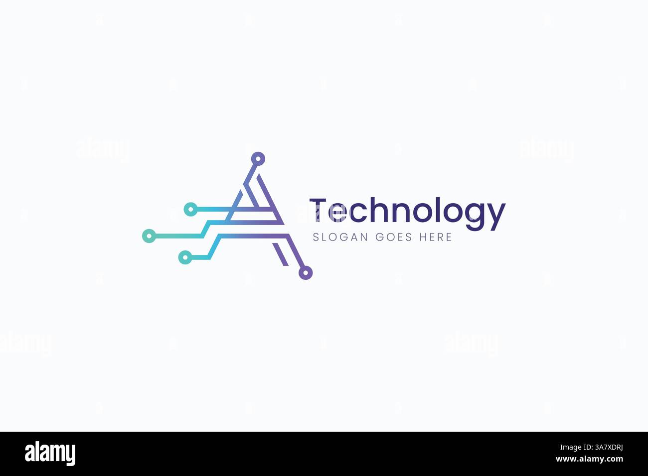 Letter A Logo Abstract Electrical Board Circuit Element Design Modern Technology Electronic Stock Vector