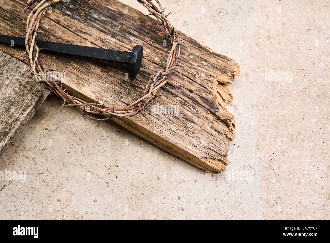 Crown of Thorns and Nail Stock Photo - Alamy