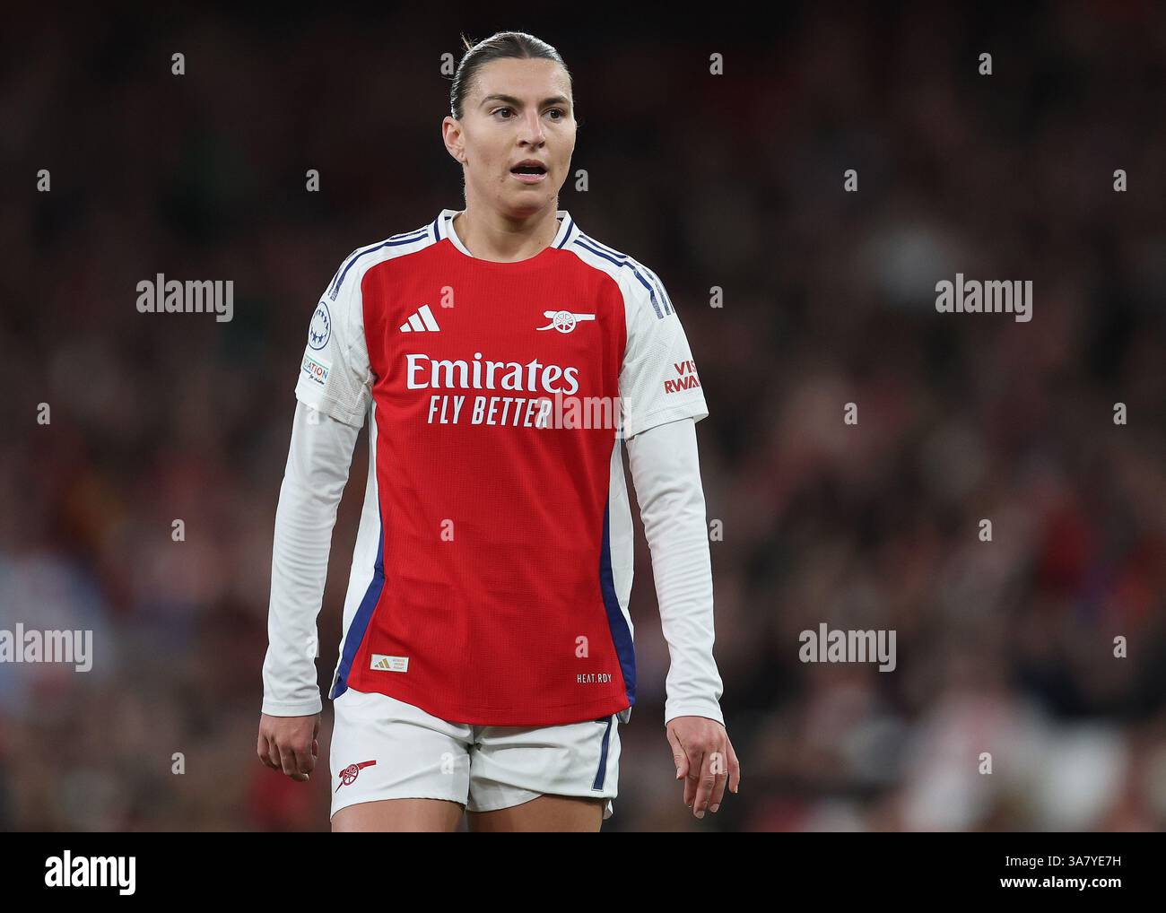 London, UK. 26th Mar, 2025. Steph Catley of Arsenal during the UEFA ...