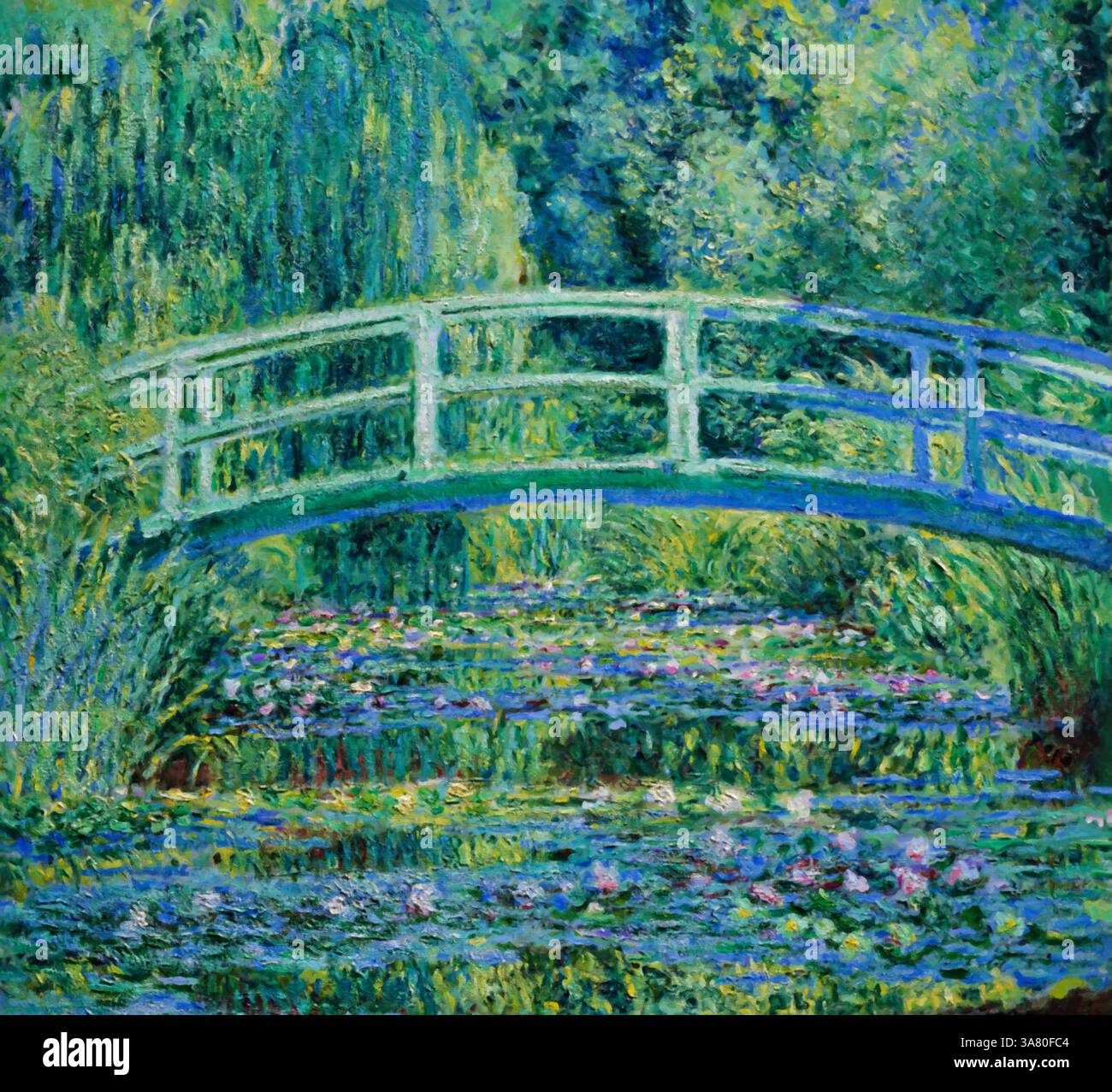 Painting claude monet the japanese bridge hi-res stock photography