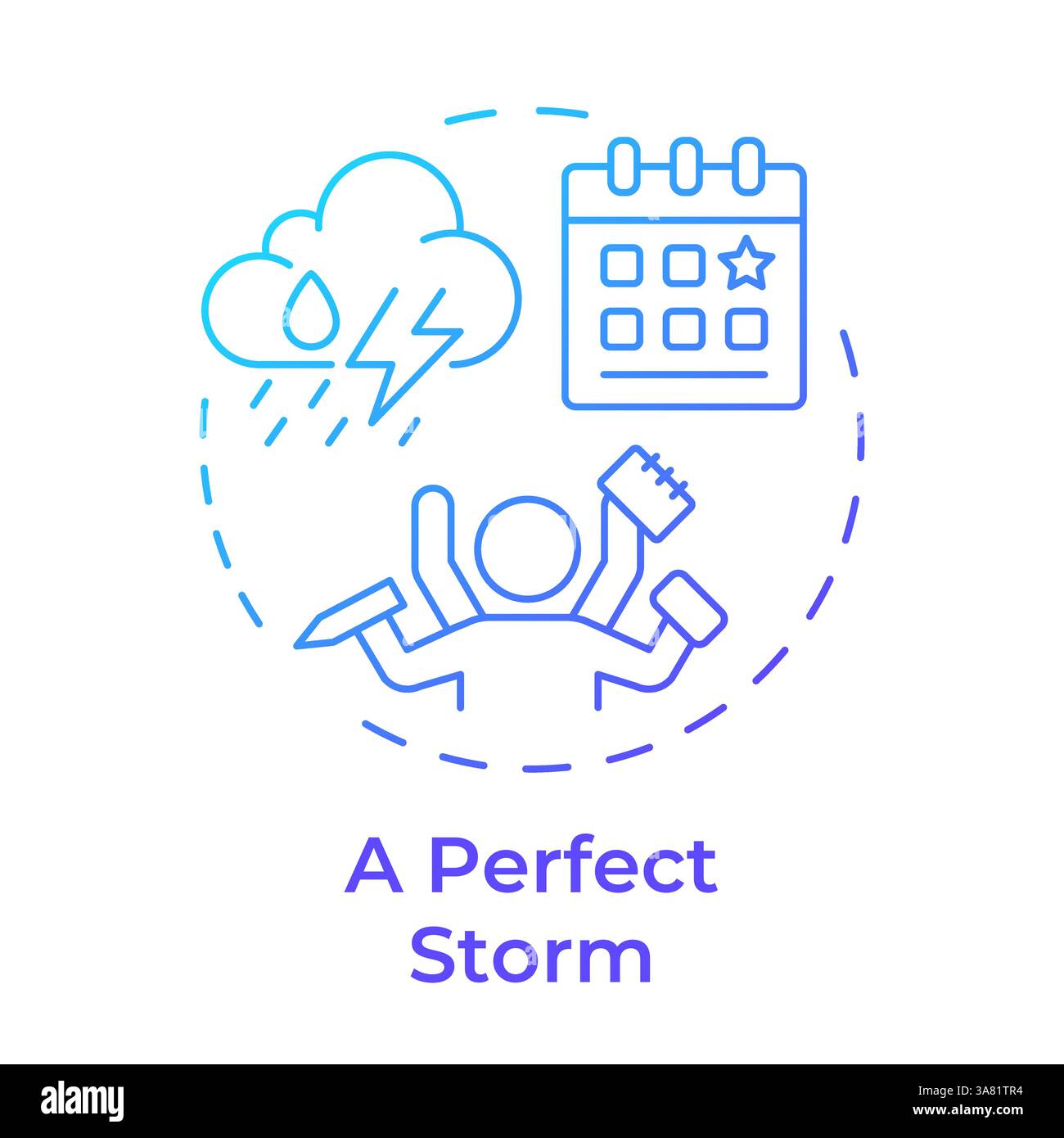 Perfect storm blue gradient concept icon Stock Vector