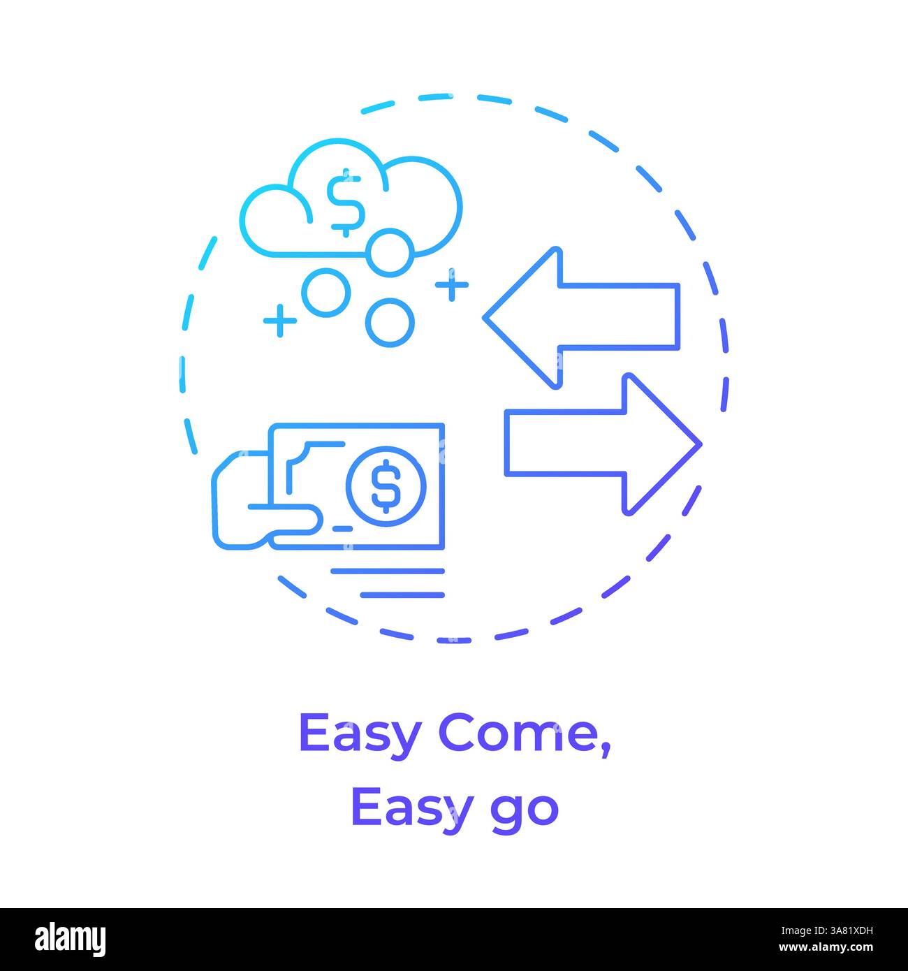 Easy come, easy go blue gradient concept icon Stock Vector Image & Art ...