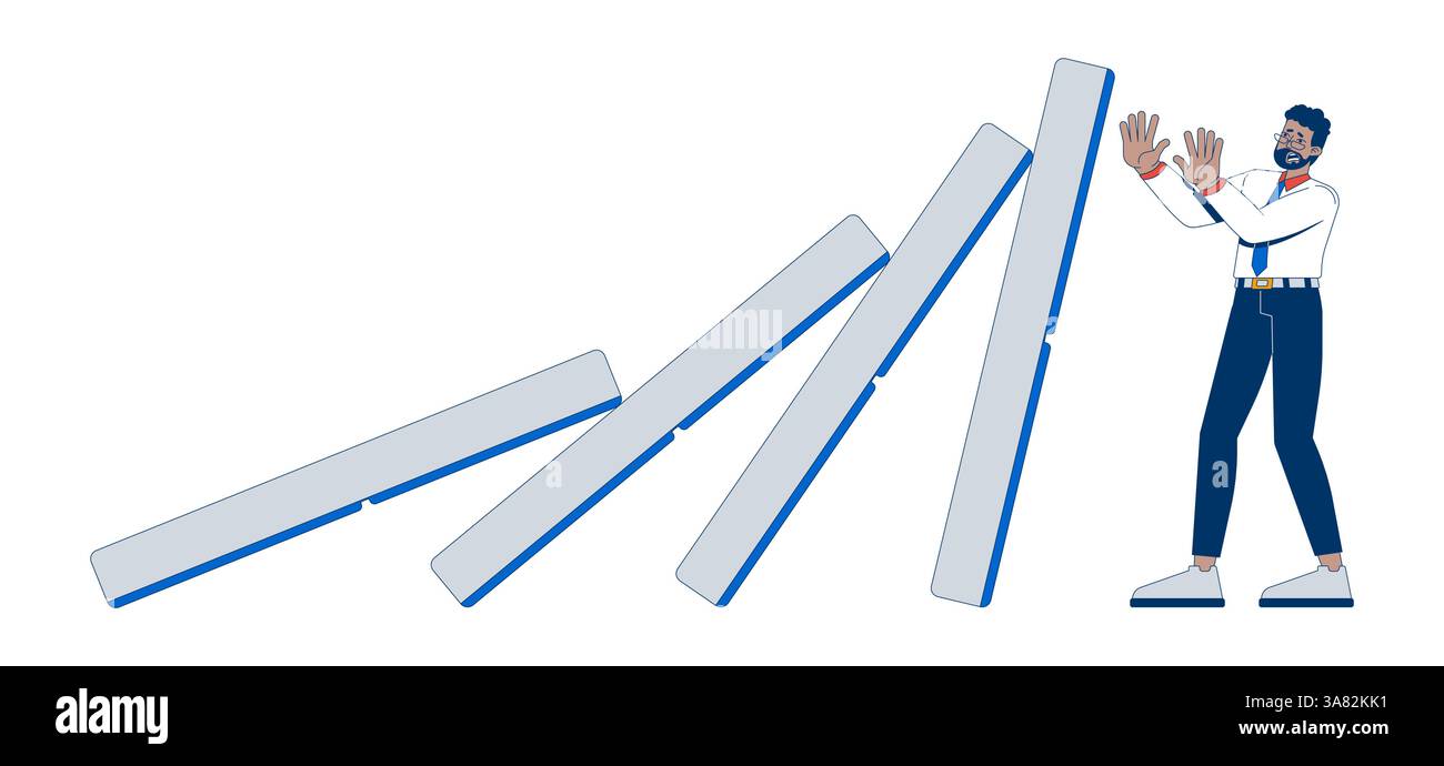 Economic troubles 2D illustration concept Stock Vector