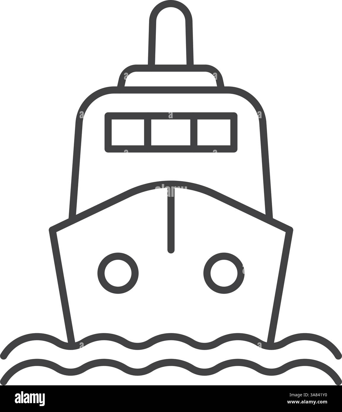 Vessel icon in line stroke flat style. Ship vector illustration on ...