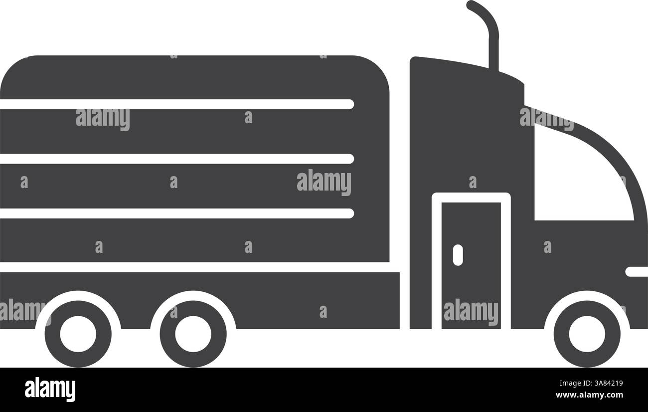 Truck icon in flat style. Freight vector illustration on isolated ...