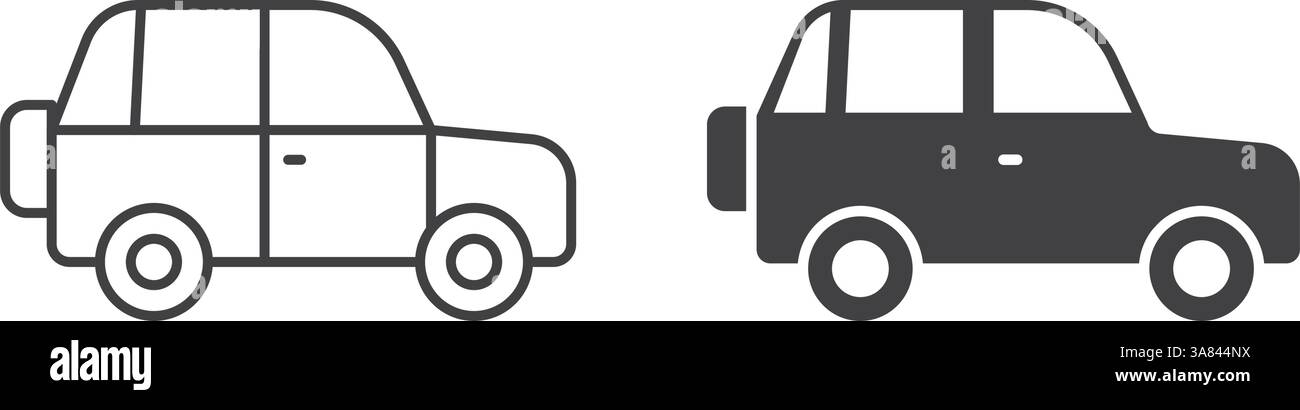 SUV car icon in flat style. Automobile vector illustration on isolated ...