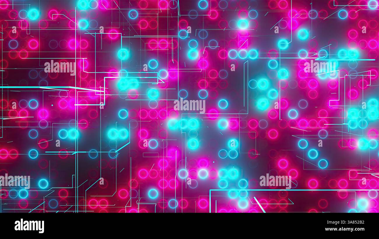 Abstract digital background with lines and dots. Computer generated 3d ...