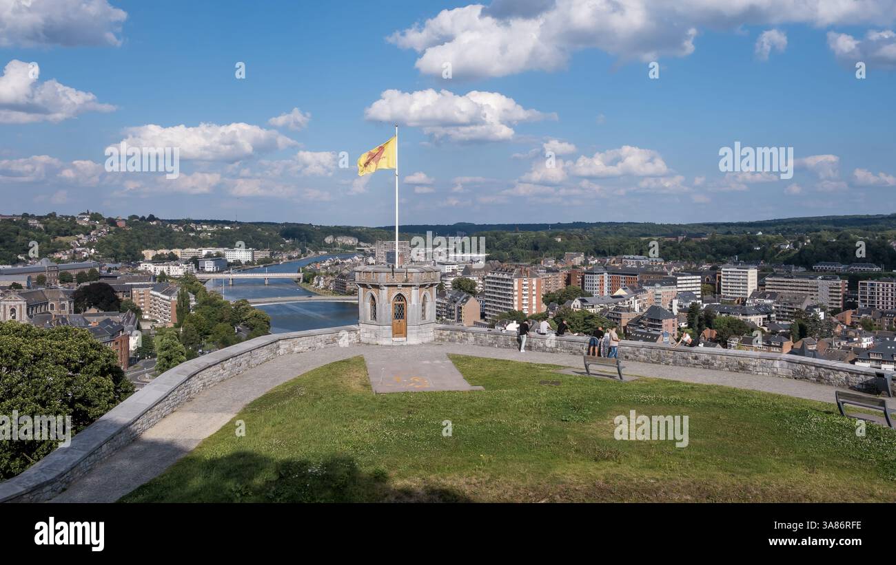 View from the Citadel of Namur of Namur, a city and municipality, capital of the province of Namur and Wallonia,Namur, Wallonia, Belgium Stock Photo