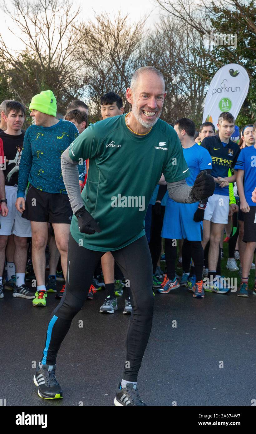 the original founder of parkrun, Paul Sinton Hewitt. Stock Photo