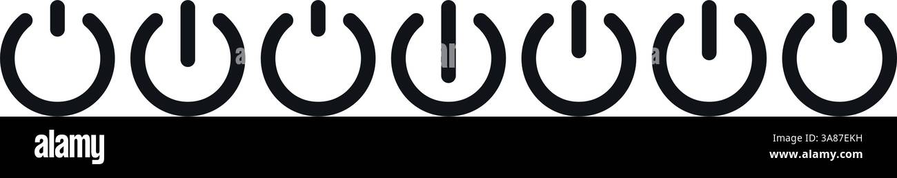 Power button icon with on-off switch symbol, standby mode pictogram ...