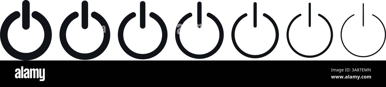 Power button icon with on-off switch symbol, electric shut down sign ...