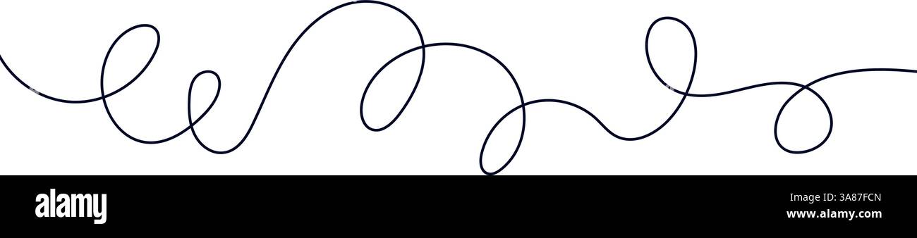 Swoosh, swash underline stroke set.Abstract wavy thin line. Squiggle elements. Vector isolated illustration Stock Vector