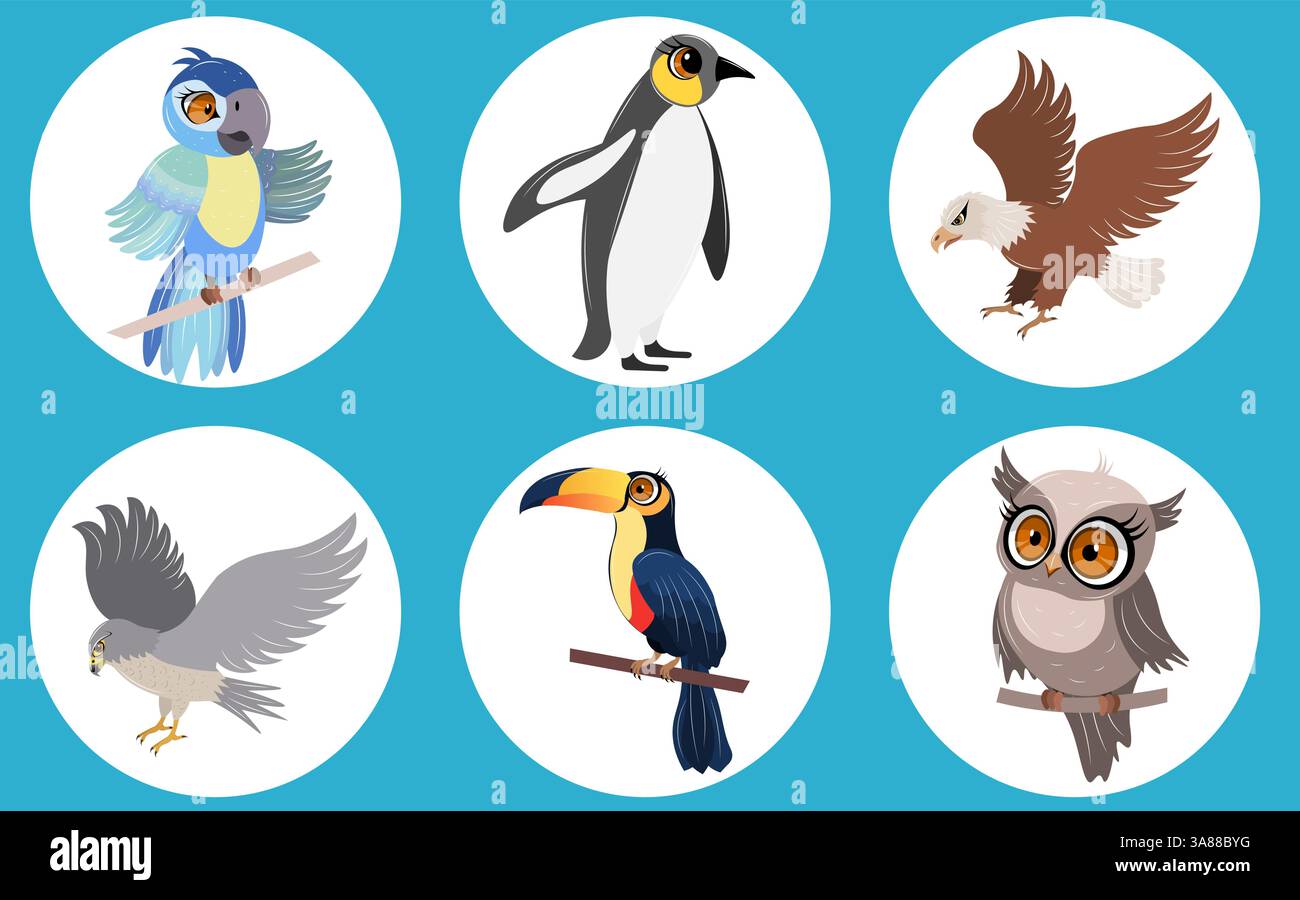 set-of-vector-birds-parrot-penguin-eagle-owl-and-toucan-animals