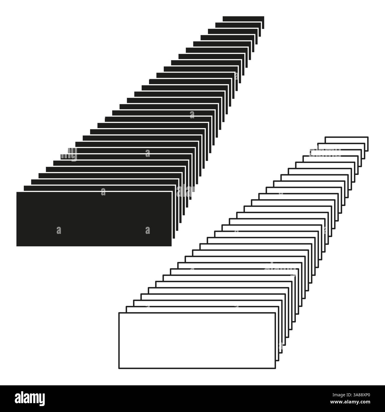 Flat cubes icon. Black and white shapes. Vector 3D design. Abstract ...