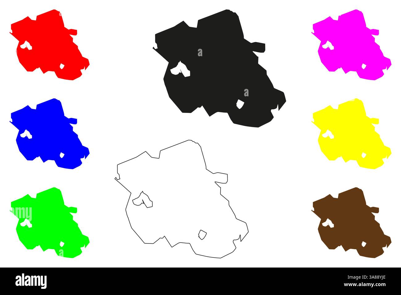 Davanagere city (Republic of India, State of Karnataka) map vector illustration, scribble sketch Davanagere map Stock Vector