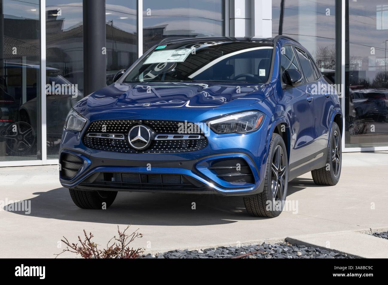 Indianapolis - March 26, 2025: Mercedes-Benz GLA 250 4MATIC SUV at a dealership. Mercedes offers the GLA250 with a 2.0L Turbo Mild Hybrid engine. MY:2 Stock Photo