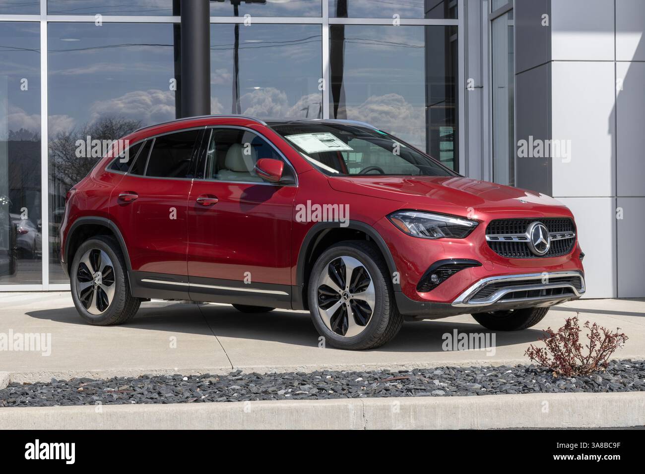 Indianapolis - March 26, 2025: Mercedes-Benz GLA 250 4MATIC SUV at a dealership. Mercedes offers the GLA250 with a 2.0L Turbo Mild Hybrid engine. MY:2 Stock Photo
