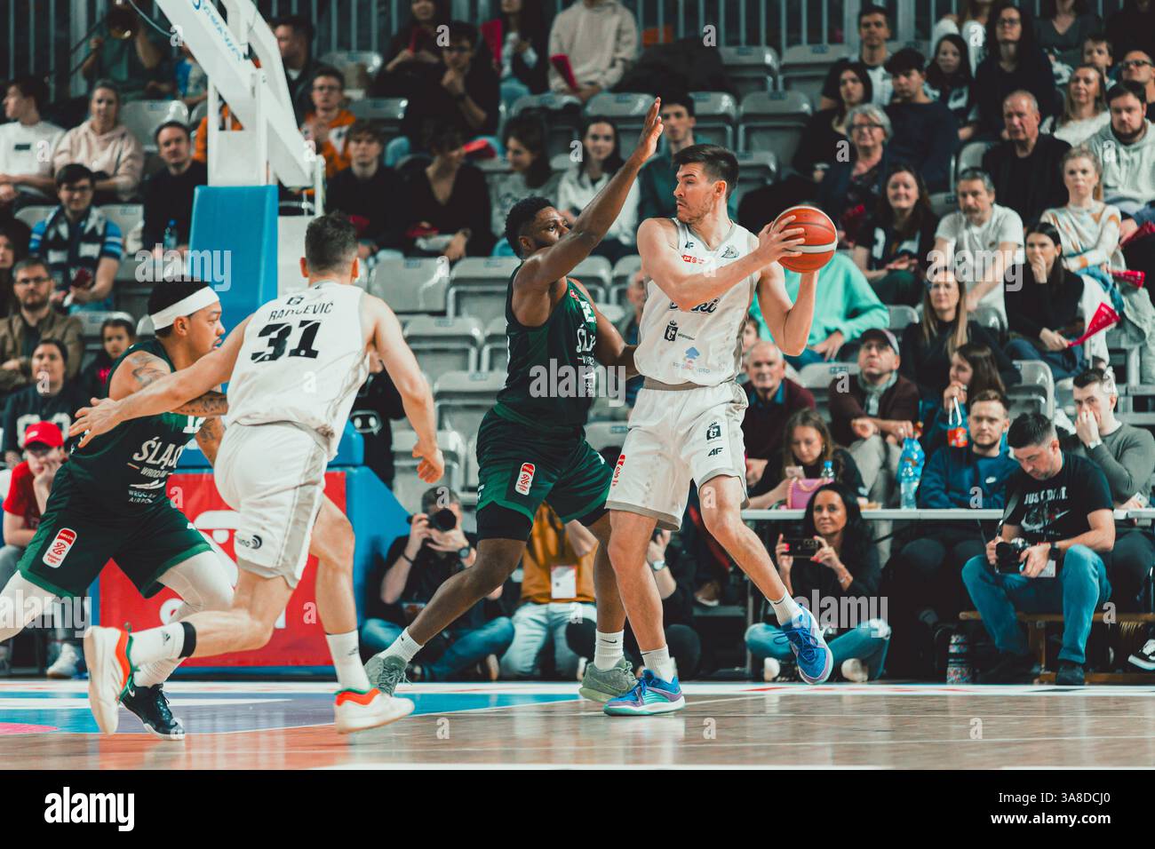 John Fulkerson during game between Dziki Warszawa and Śląsk Wrocław in Warsaw Stock Photo