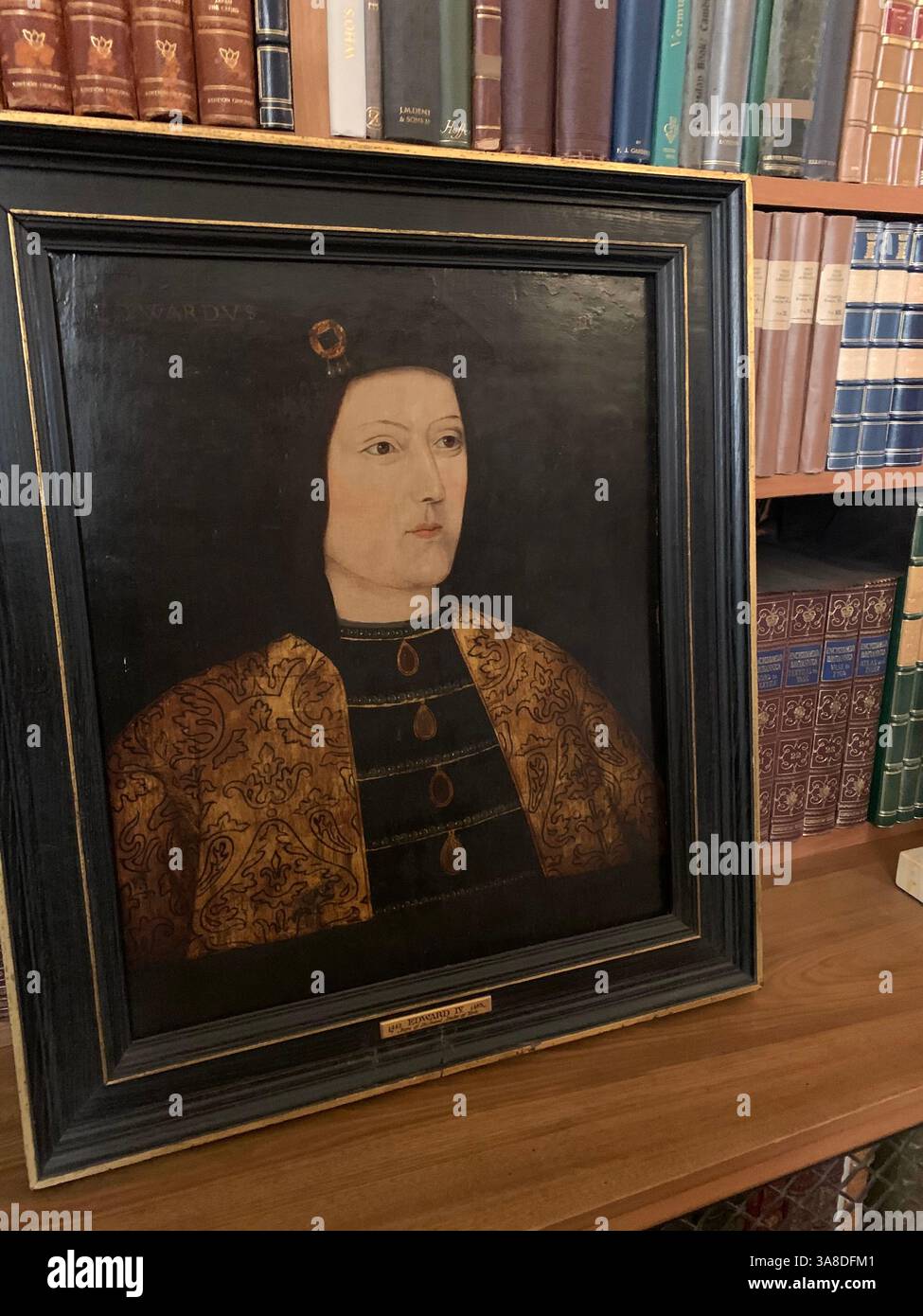 Anglesey Abbey Cambridgeshire UK England hall dog lights stand pictures carpets carpet decorations library Mary Queen of Scots Henry the eighth - Smartphone Captured Stock Image