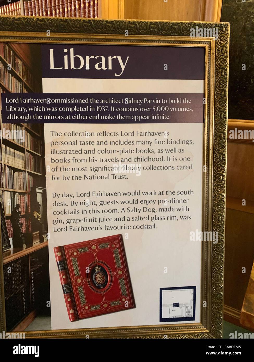 Anglesey Abbey Cambridgeshire UK England hall dog lights stand pictures carpets carpet decorations library Mary Queen of Scots Henry the eighth - Smartphone Captured Stock Image