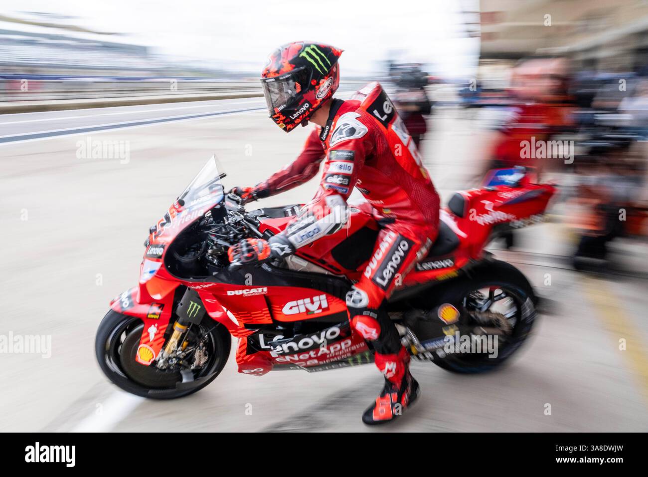 The Americas. 28th Mar, 2025. Francesco Bagnaia (63) with Ducati Lenovo ...