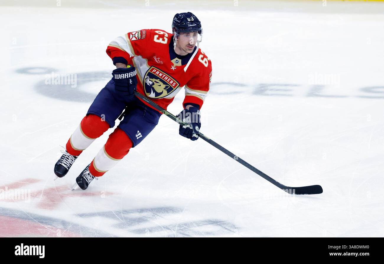 Florida Panthers center Brad Marchand (63) warms up against the Utah