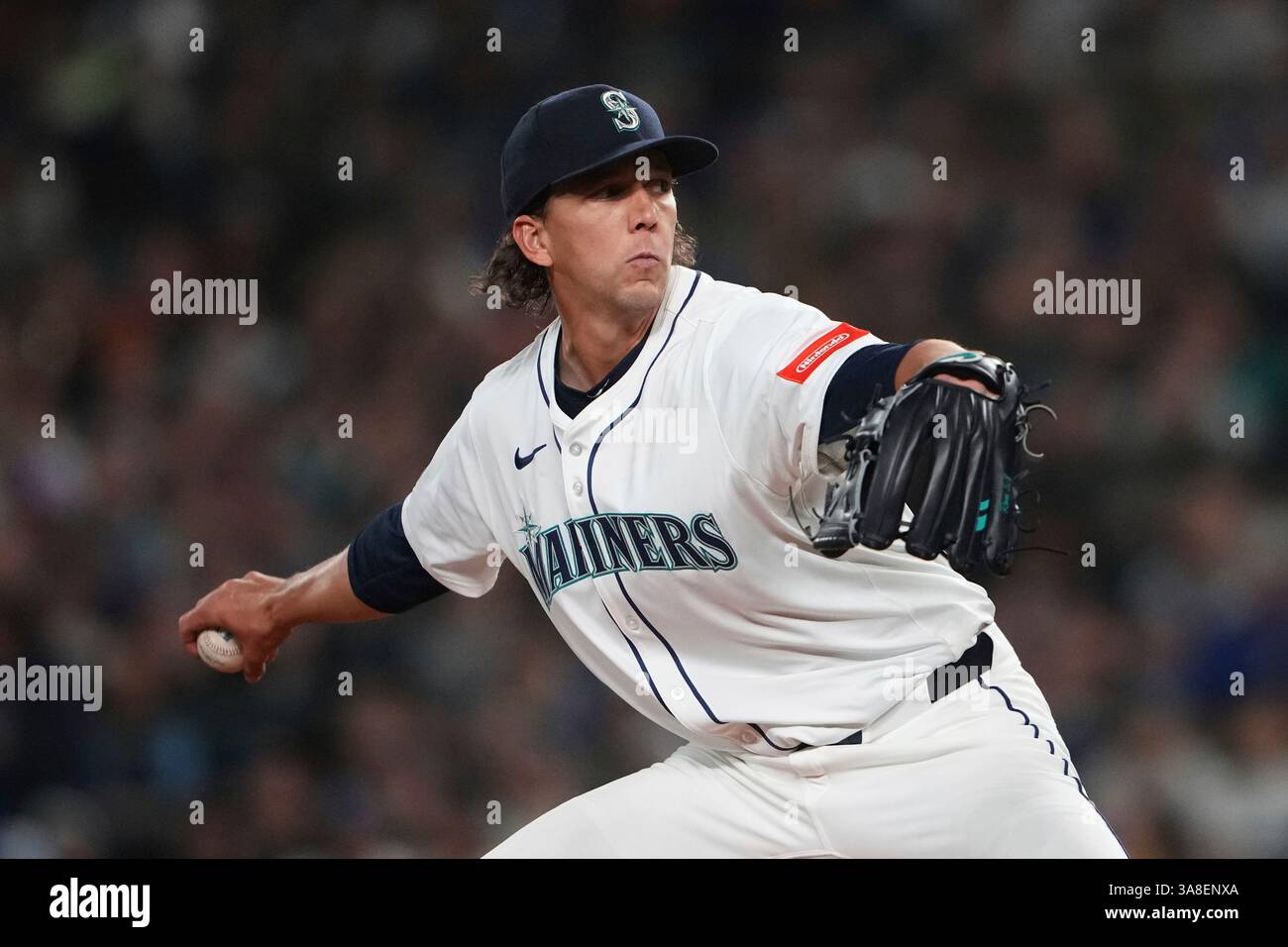 Gilbert Pitcher Seattle Mariners starting pitcher Logan Gilbert throws against the ...
