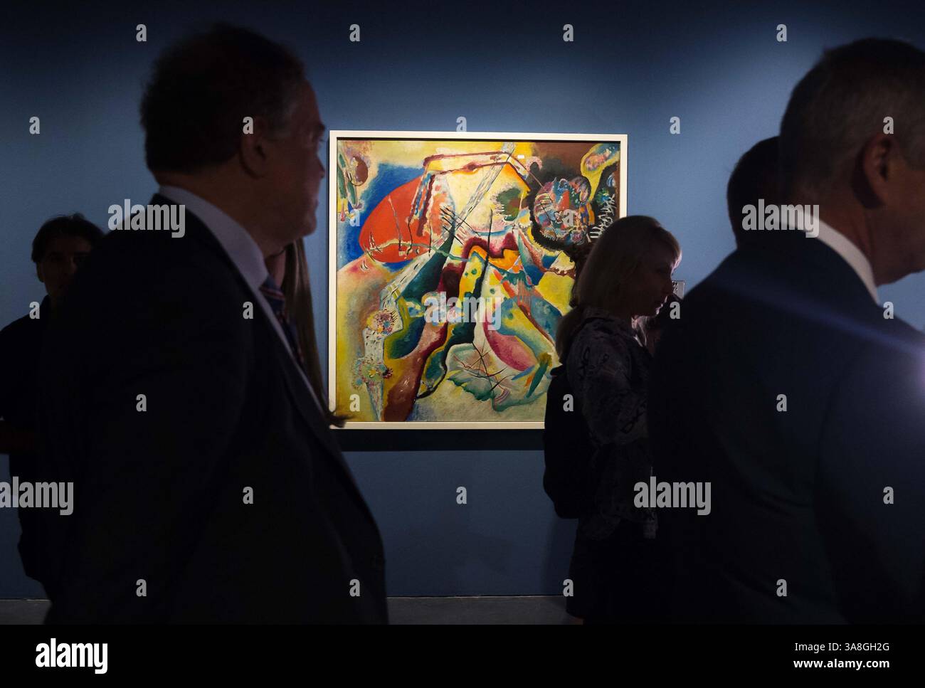 Malaga, Spain. 28th Mar, 2025. A painting title "Vassily Kandinsky ...