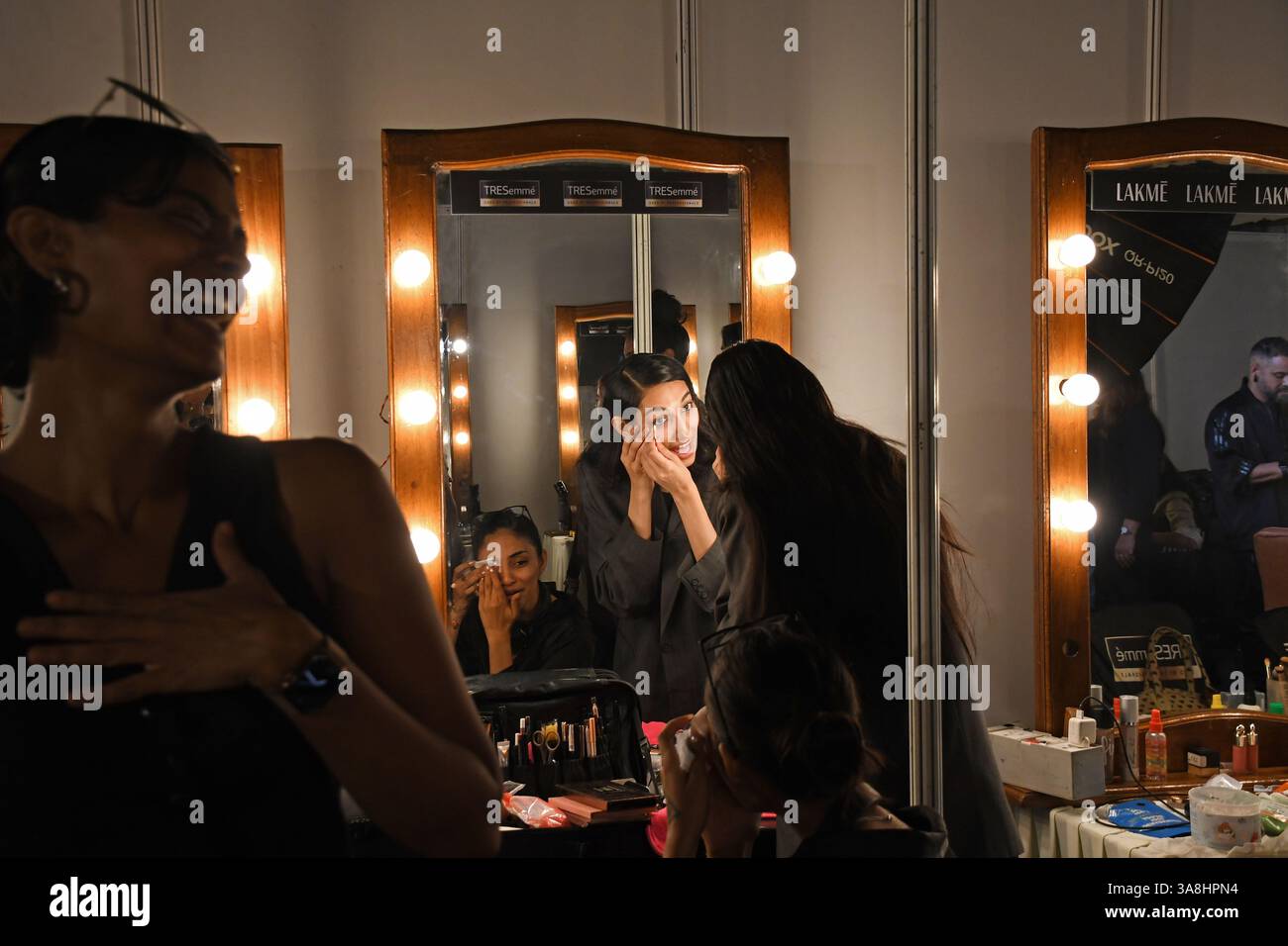 Models Get Ready Backstage Before The Show On The Third Day Of The Models Get Ready Backstage Before The Show On The Third Day Of The
