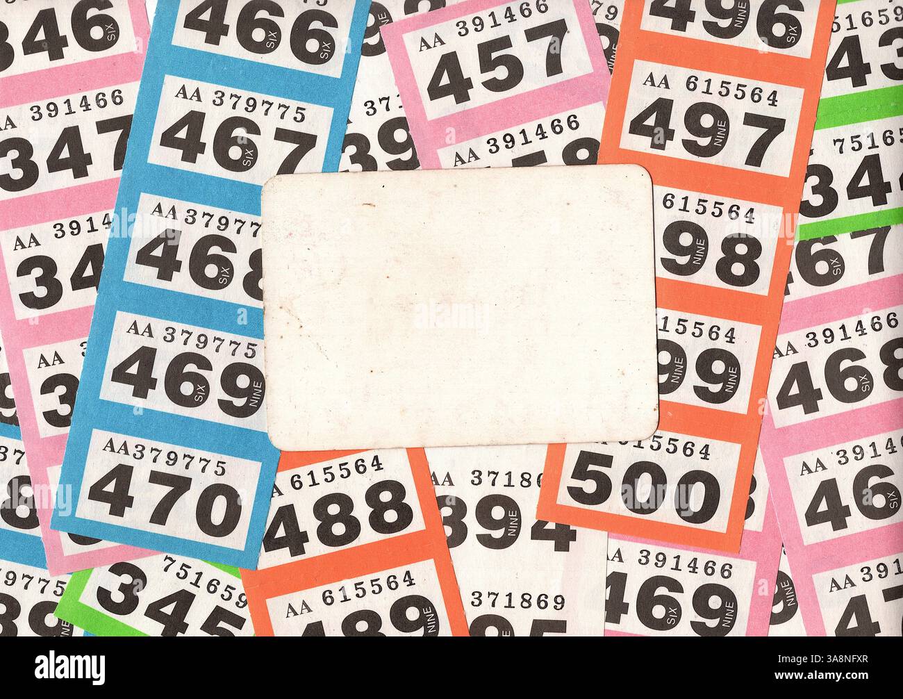 Old Raffle Tickets A montage of of vintage raffle tickets with a panel for text on a white ...