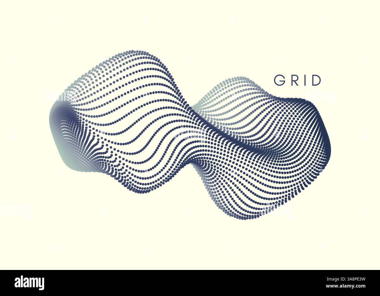 Abstract digital wave with dynamic particles. Sound wave. Big data ...
