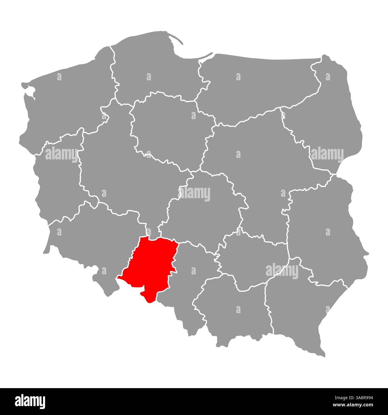 Opole of Poland map shape, travel web flat concept icon vector ...