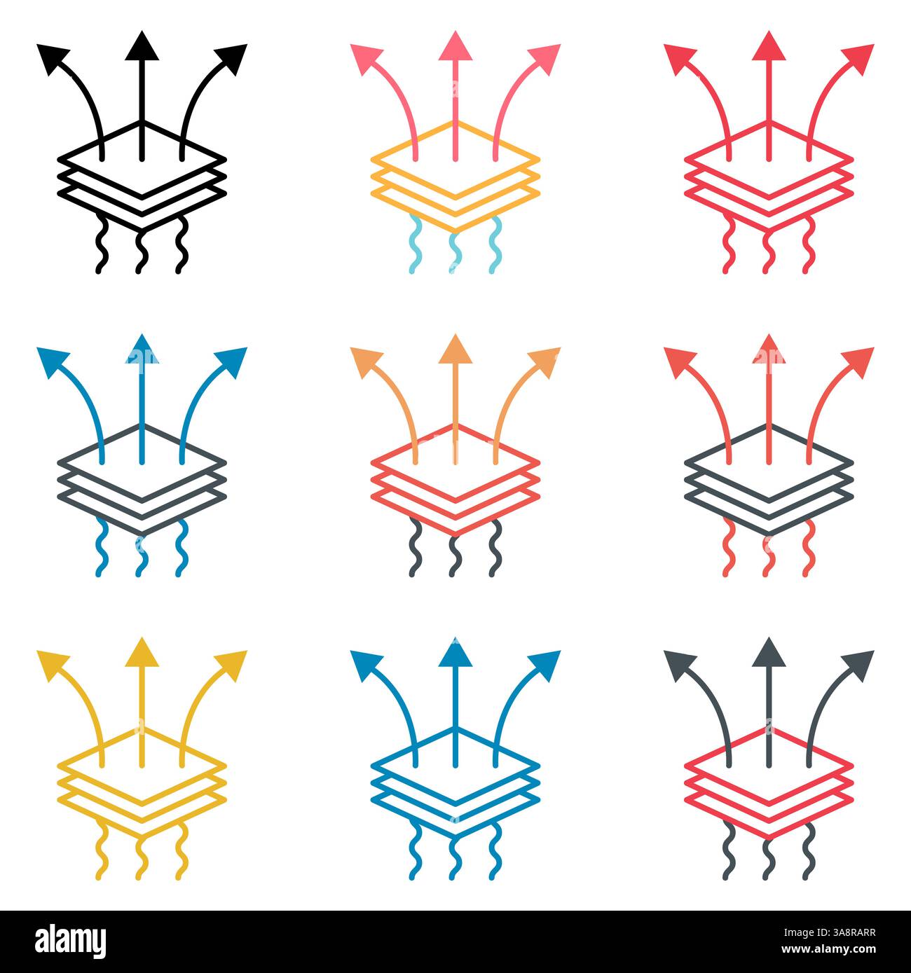 Set of Breathable resistant icon, waterproof material protection sign, web vector illustration . Stock Vector