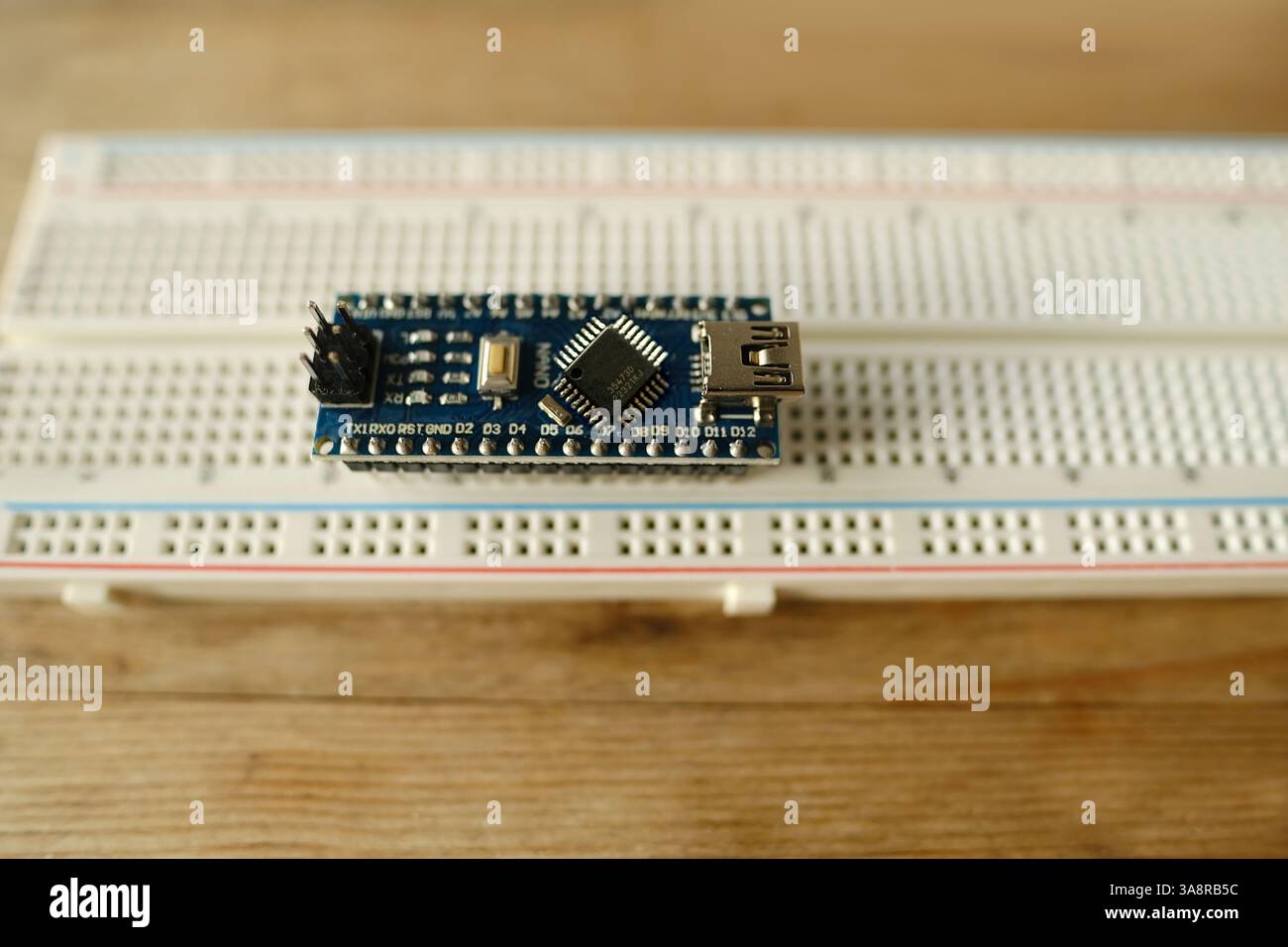 Electronics components, Breadboard in box with jumper wires and ...