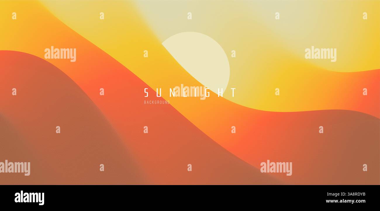 Landscape with mountains and sun. Sunset. Mountainous terrain. Abstract background. Vector illustration. Stock Vector