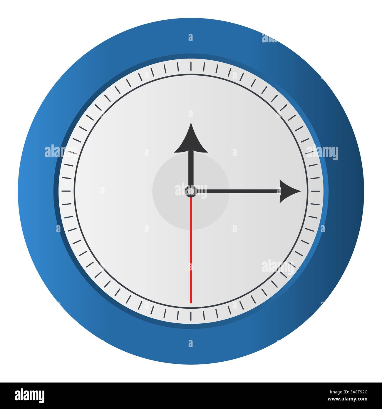 Simple Classic Blue Wall Clock Vector. Interior Decoration Wall Clock ...