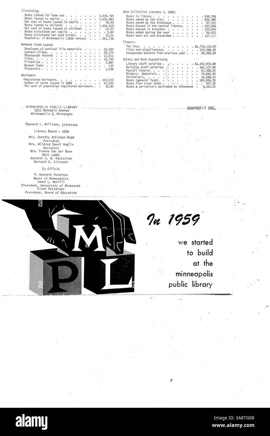 The Minneapolis Public Library bulletin from 1960 provides staff with
